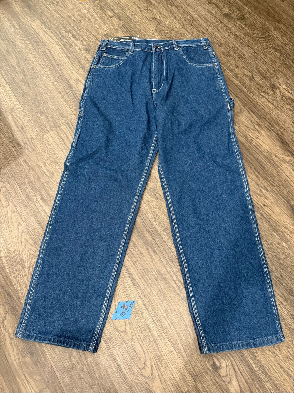 Relaxed Fit Men's Jeans in Dark Blue Denim 36x32